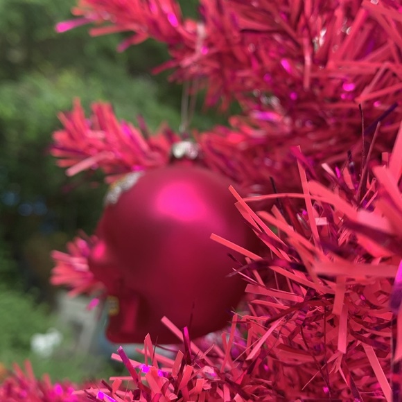 Day of the Dead pink skull Christmas Ornament - Picture 3 of 5